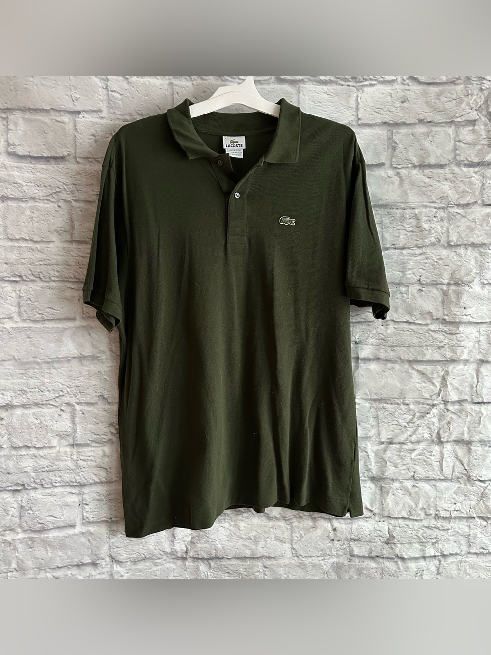 PREOWNED LACOSTE MENS HUNTER GREEN POLO SHORT SHORT SLEEVE MENS SIZE XL 7
